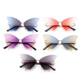 Women Retro Rimless Diamond Sunglasses s906677