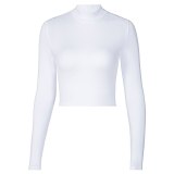 Ladies Sexy Basic Pullovers Autumn Spring Crop Tops T09337586A