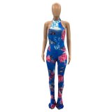 Hanging Neck Sleeveless Animal Printed Bodysuits Bodysuit Outfit Outfits SZ905162