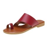 Women Vintage Sandals Slippers PU Leather Open Toes Beach Slides