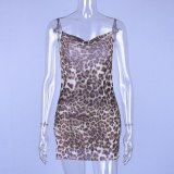 Fashion Sexy Leopard Printed Mini Slim Women Sleeveless Dresses D8B057283