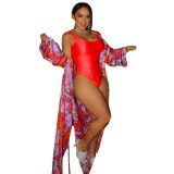 Pattern Print Summer Women Bandage Bodysuits Bodysuit Outfit Outfits F501728