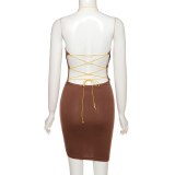 Irregular Hollow Out Drawstring Bandage Sexy Dresses K20D09959610