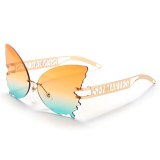 Women Butterfly Rimless Sunglasses 711324