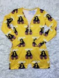 Sexy Print Full Sleeve-Neck Women Pajamas Pajama Onesies D933041