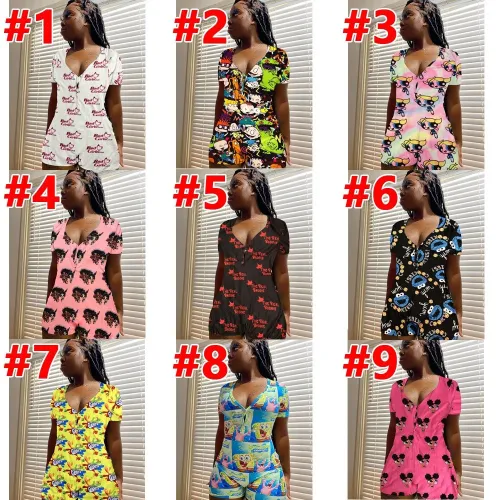 Women Fashion Home Cartoon Print Pajamas D932031