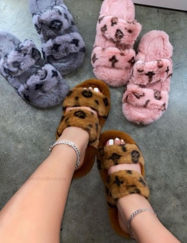 Fashion Faux Fur Slipper Slipers Slides Slide