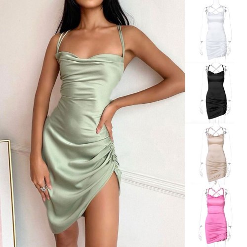 Sexy Party Elegant Lace Up Cross Bandage Backless Dresses LYQ32017