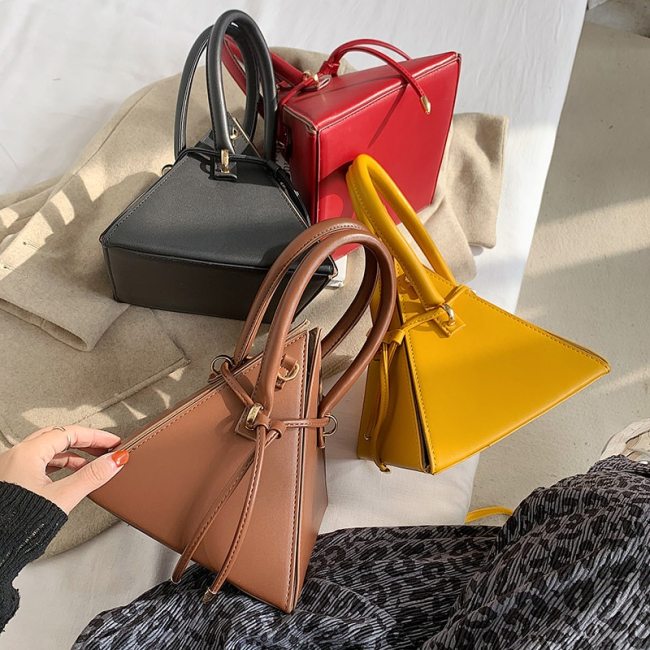 Triangle PU Leather Mini Crossbody Handbags 118A