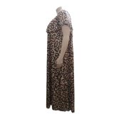 Women Maxi Stretch Off Shoulder Sexy Leopard Dresses TB5256