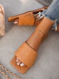 Sexy Slippers PU Open Toe Outdoor Beach Sandals Slides 528