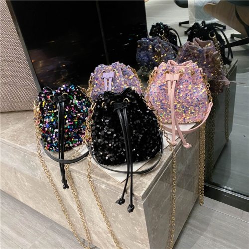 Fashion Pumping Bucket Chain Ladies Shoulder Handbags  jingdong JD-9047