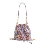 Fashion Pumping Bucket Chain Ladies Shoulder Handbags  jingdong JD-9047