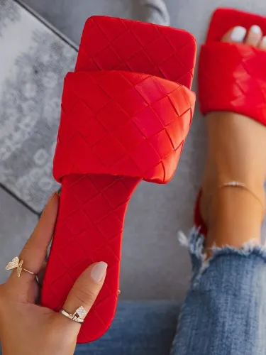 Sexy Slippers PU Open Toe Outdoor Beach Sandals Slides 528