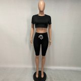 BB882111 Sexy Crop Top Lace Up Shorts Summer Bodysuits Bodysuit Outfit Outfits X10105