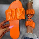 Women Sandals Pleated Flip Flops Casual Beach Slippers Slides 2246