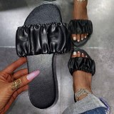 Women Sandals Pleated Flip Flops Casual Beach Slippers Slides 2246