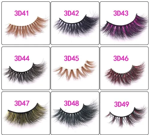 25mm Cross-Border Short Colorful 3D Makeup Mink False Eyelashes