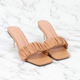 High Heel Women Slippers Summer Outside Transparent Slides 9029-2