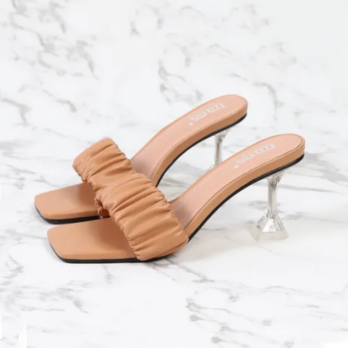 High Heel Women Slippers Summer Outside Transparent Slides 9029-2