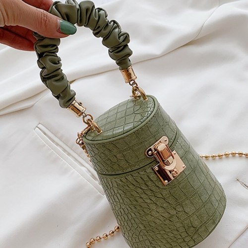 Women Stone Chain Leather Vintage Handbags 6066