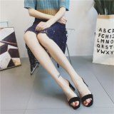 Square Peep Toe Transparent Women's Sandals Slippers High Heels 527