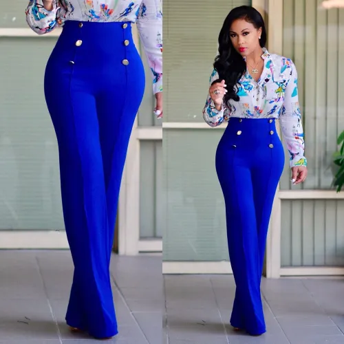 Women High Waist Long Pant Pants S2007-1