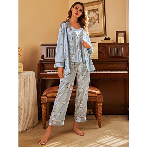 Women's Vintage Blue Flower Pajamas TZ2131
