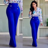 Women High Waist Long Pant Pants S2007-1