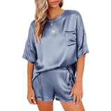 Ladies Short Sleeve Home Clothing Set T-shirt Shorts Pajamas TS2129