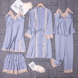 Satin Women Set Lace Sexy 5PCS Pajamas WJT16110