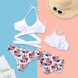 Women Children Baby Kids Beach High Waist Bikini Swimsuit Swimsuits KLRFD087