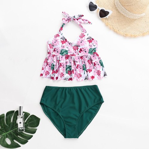 Mom Daughter Floral Print Bikini Family Swimsuit Swimsuits KLRFD097