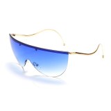 Fashion Metal Curved Half Rimless Sunglasses 7217