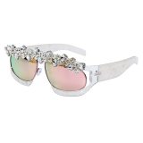 Women Rhinestone Vintage Diamond Sunglasses 7116