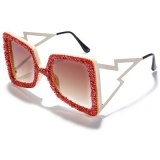 Fashion Square Colorful Rhinstone Sunglasses 8848