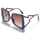 Fashion Square Colorful Rhinstone Sunglasses 8848