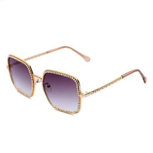 Ladies Rhinestone Vintage Style Square Sunglasses 8966