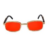 Women Crystal Rhinestone Rectangle Sunglasses GVB7033