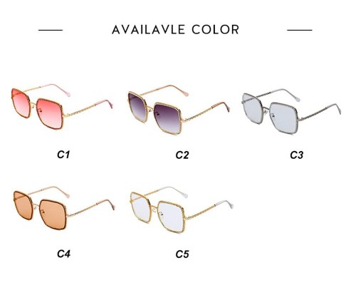 Ladies Rhinestone Vintage Style Square Sunglasses 8966