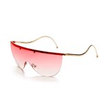 Fashion Metal Curved Half Rimless Sunglasses 7217