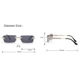 Women Rimless Vintage Diamond Square Sunglasses 7012