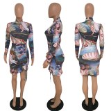 Print Sexy Women Mini Party Dresses YY5242