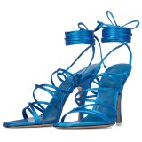 Summer Women Open Toe Mixed Color High Heels Ankle Strap Sandals S-612