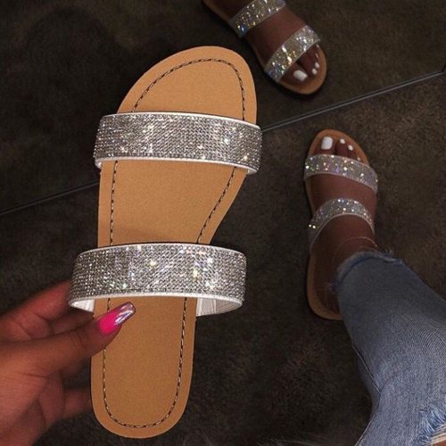 Summer Fashion Roman Flat Slippers Beach Slides 014