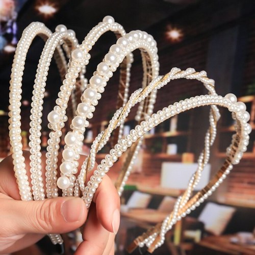 Fine INS Full Pearls Headbands for Women Hair 6047