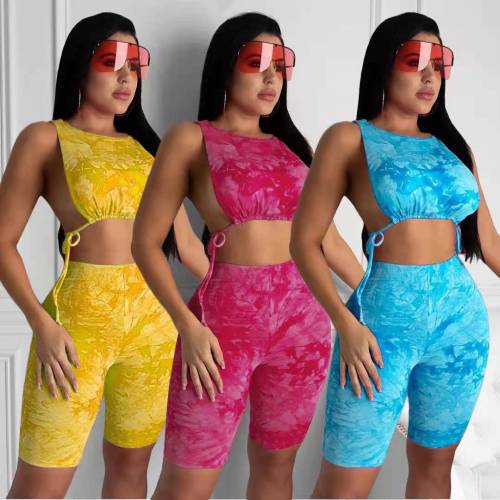 BCY8615 Women Tie Dye Sleeveless Bodysuits Bodysuit Outfit Outfits HM63310