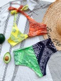 New Bikini Print Splicing Swimsuit Swimsuits 6231