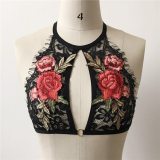 Women Floral Sheer Lace Triangle Bra Crop Tops 1067