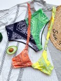New Bikini Print Splicing Swimsuit Swimsuits 6231
